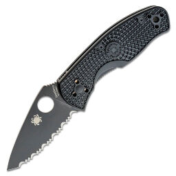 Нож Spyderco Persistence Black Serrated LTW сталь 8Cr13MoV рукоять Black FRN (C136SBBK)