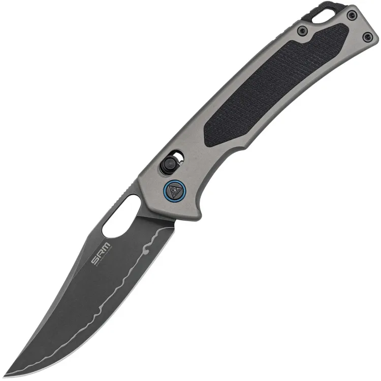Нож SRM Retriever black сталь 140Cr Laminated рукоять Grey Aluminum/Black G10 (9203-AK2)