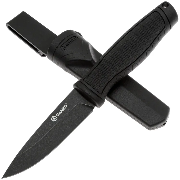 Нож Ganzo G806 Blackwash cталь 8CR14 рукоять Black PP/TPR Нож Ganzo G806 Blackwash cталь 8CR14 рукоять Black PP/TPR