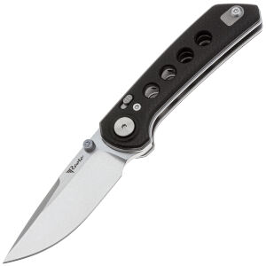 Нож Reate PL-XT Drop Point stonewash сталь Nitro-V рукоять Black Micarta/Black G10 