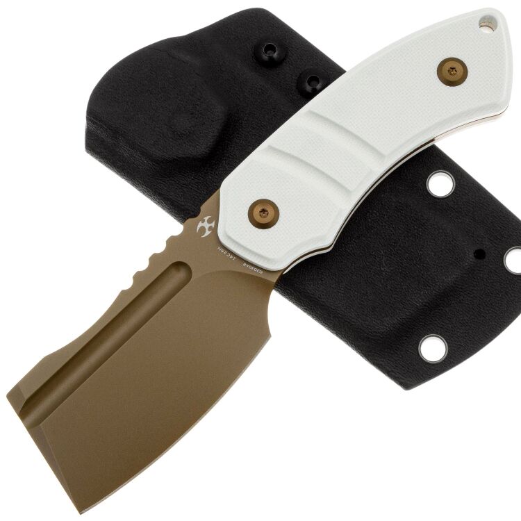 Нож Kansept Korvid S Fixed Rose Gold сталь 14C28N рукоять White G10
