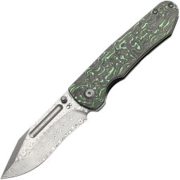 Нож Kansept Superhawk сталь Damascus рукоять Green Carbon Fiber/Titanium