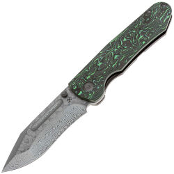 Нож Kansept Superhawk сталь Damascus рукоять Green Carbon Fiber/Titanium