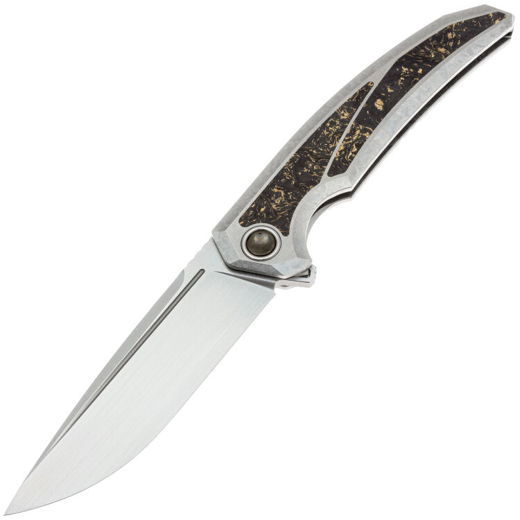 Нож TuoTown Espada сталь Tmax рукоять Grey Crystal Ti/Chaotic Gold CF