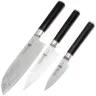 Набор кухонных ножей TuoTown FT-series 3шт сталь VG-10/Damascus рукоять Black G10
