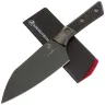 Нож кухонный Microtech 6" Santoku DLC washed сталь M390MK рукоять Bronze Ti/Carbon Fiber