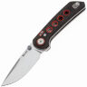 Нож Reate PL-XT Drop Point stonewash сталь Nitro-V рукоять Black Micarta/Red G10