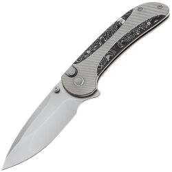 Нож WE Knife Zizzit beadblast сталь CPM-20CV рукоять Gray Titanium/Aluminum Foil CF (WE23031-2)