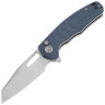 Нож Petrified Fish Trilobite stonewash сталь 14C28N рукоять Blue G10
