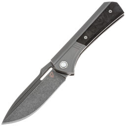 Нож Vanguard Continuum stonewash сталь M390 рукоять Gray Ti/Chaotic CF