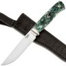 Нож Южный Крест Норт Эксперт сталь М390 рукоять мельхиор/микарта черно-зелёная (349.5364 М390 V2)