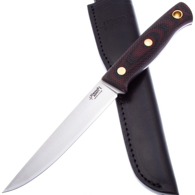 Нож Южный Крест Рыбацкий L сталь N690 рукоять микарта красно-черная (219.0954)
