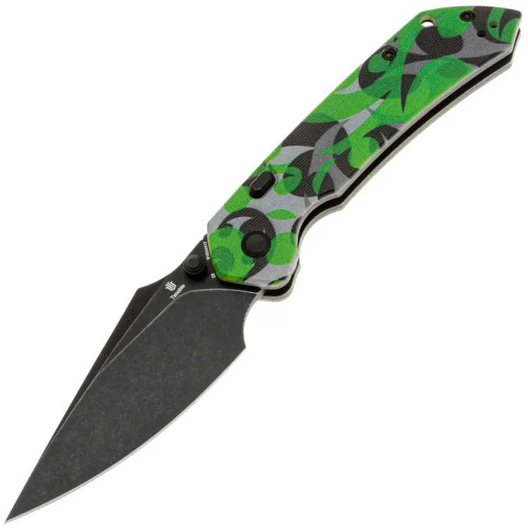 Нож Tenable Fenrir Top Liner Lock blackwash сталь D2 рукоять Green Camouflage G10