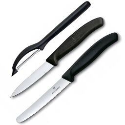 Набор Victorinox два ножа+овощечистка черный (6.7113.31)