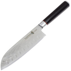 Нож кухонный TuoTown FT-series Сантоку 180 сталь VG-10/Damascus рукоять Black G10