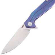 Нож Kubey Nova сталь AUS-10 рукоять Blue Titanium