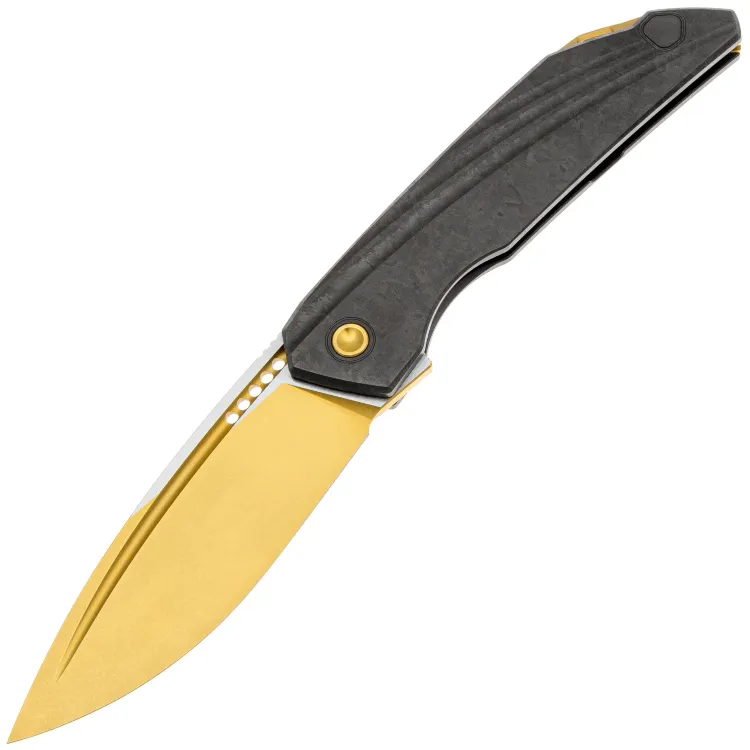 Нож TuoTown RT-Stinger Gold PVD сталь T14N рукоять Black Crystal Ti