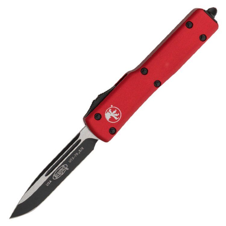 Нож Microtech UTX-70 S/E DLC/Satin сталь CTS-204P рукоять Red Aluminum (148-1RD)
