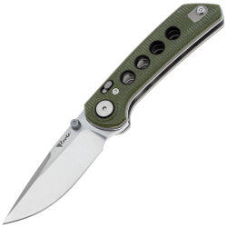 Нож Reate PL-XT Drop Point stonewash сталь Nitro-V рукоять Green Micarta/Black G10