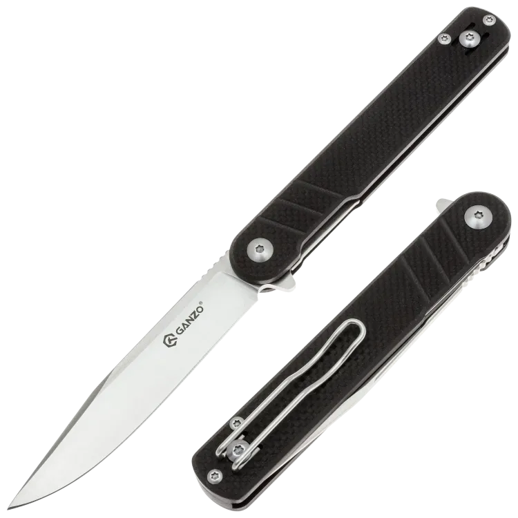 Нож Ganzo G772-BK cталь 8CR14 рукоять Black G10