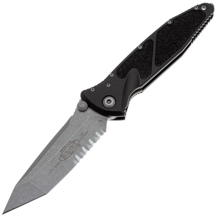 Нож Microtech SOCOM Elite T/E PS apocalyptic сталь M390 рукоять Black Aluminium (161-11AP)