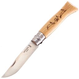 Нож Opinel №8 Animalia Заяц сталь 12C27 рукоять дуб (001623)