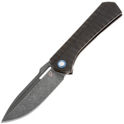 Нож Vanguard Continuum stonewashed DLC сталь M390 рукоять Flamed Titanium