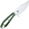 Нож 1-й Цех Сиськи сатин сталь 440C рукоять Микарта зеленая