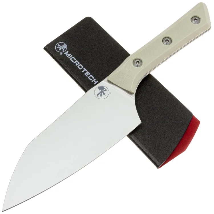 Нож кухонный Microtech 6" Santoku сталь M390MK рукоять Ivory G10 (3200-10IV)