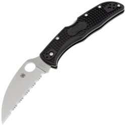 Нож Spyderco Endela Wharncliffe serrated сталь VG10 рукоять Black FRN (C243FSWCBK)