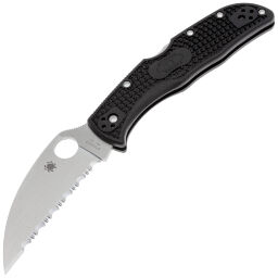Нож Spyderco Endela Wharncliffe serrated сталь VG10 рукоять Black FRN (C243FSWCBK)