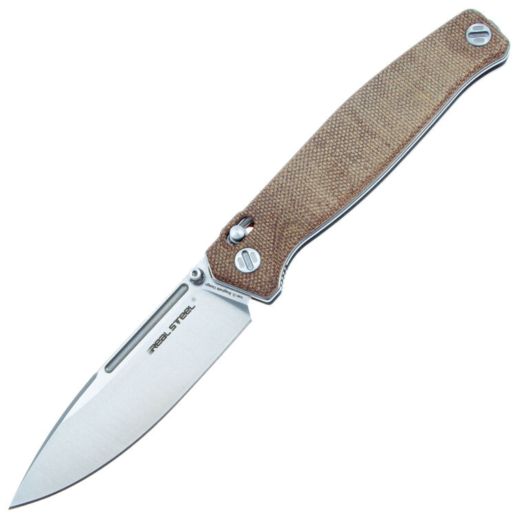 Нож Real Steel Huginn Satin сталь VG-10 рукоять Natural Canvas Micarta (7653NM)