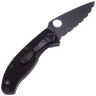 Нож Spyderco Tenacious LTW Black Serrated сталь 8Cr13MoV рукоять Black FRN (C122SBBK)