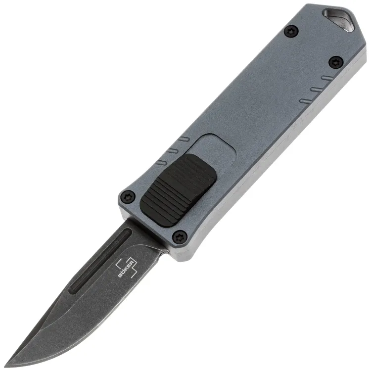 Нож Boker Plus USB OTF 2.0 blackwash сталь D2 рукоять Grey Aluminium (06EX268)