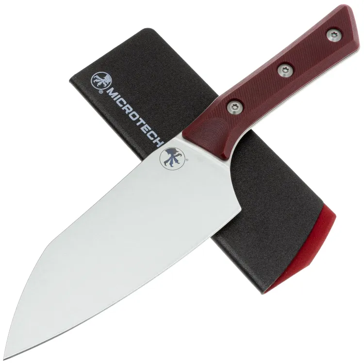 Нож кухонный Microtech 6" Santoku сталь M390MK рукоять Merlot G10 (3200-10MR)