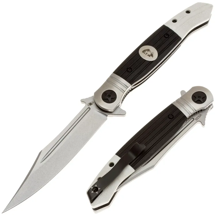 Нож Reptilian НКВД-12 сталь VG-10 рукоять Black/White G10