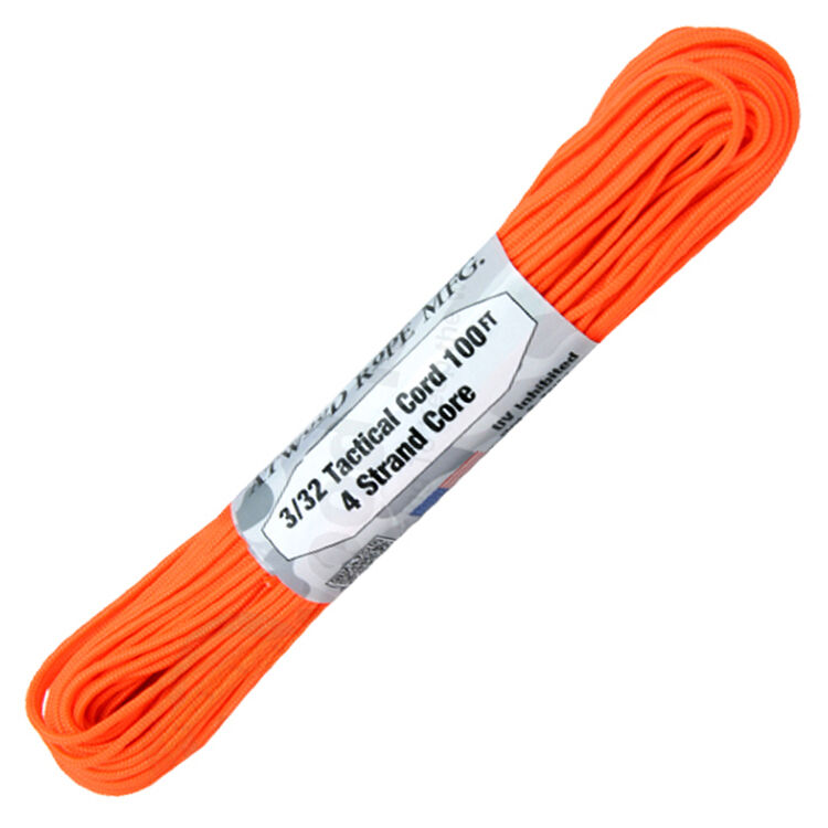 Паракорд Atwoodrope 275 Parachute Cord neon orange 30м