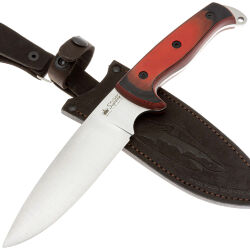Нож Kizlyar Supreme Shark AUS-8 Stonewash рукоять Black/Red G10