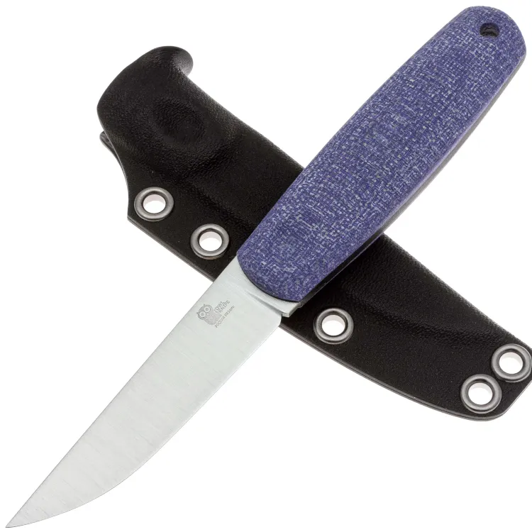 Нож Owl Knife North-XXS сталь Elmax рукоять микарта Джинс фиолетовая