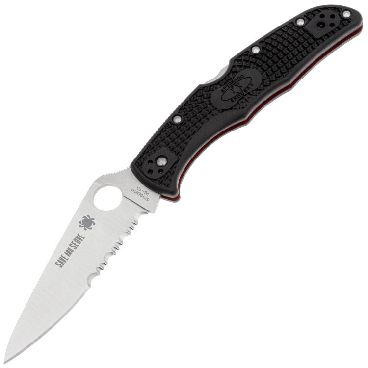 Нож Spyderco Endura 4 PS Thin Red Line сталь VG-10 рукоять Black FRN (C10FPSBKRD)