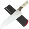 Нож кухонный Microtech 8" Chef Knife сталь San Mai Damascus M390 рукоять Bronze Ti/Ivory G10