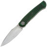 Нож NL Knives Frodo 2.0 Wharncliffe сталь ZDI-Elmax рукоять Green Twill 3k CF