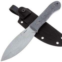Нож N.C. Custom Инуит stonewash сталь AUS-10 рукоять Gray Micarta