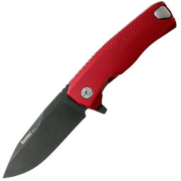 Нож Lion Steel ROK Black cталь M390 рукоять Red Aluminum (L/ROK A RB)