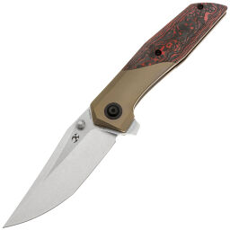 Нож Kansept Deadite stonewash сталь S35VN рукоять Bronze Ti/Lava Flow FatCarbon