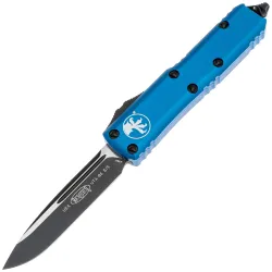 Нож Microtech UTX-85 T/E black сталь M390 рукоять Blue Aluminium (233-1BL)