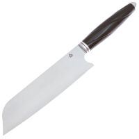 Нож кухонный QSP Santoku 7'' сталь 14C28N рукоять Ebony Wood (QS-KK-002A)