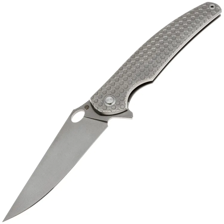 Нож Ворон сталь S90V рукоять титан серый/соты (Чебурков А.И.)