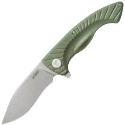 Нож Kubey Timberwolf stonewash сталь 14C28N рукоять Green G10