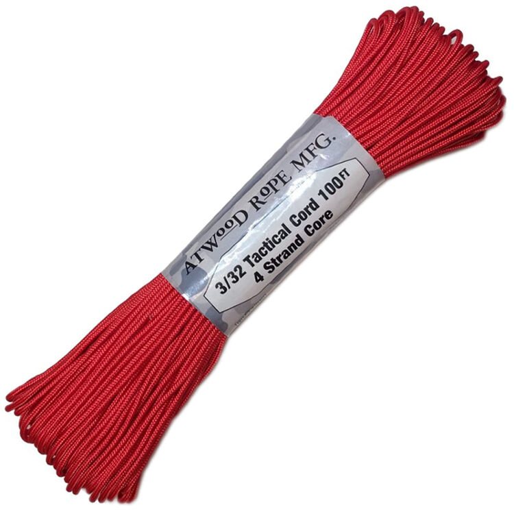 Паракорд Atwoodrope 275 Parachute Cord red 30м